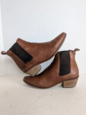Dune London Brown Leather Chelsea Ankle Boots Size EU 40 US 9M Made in Spain